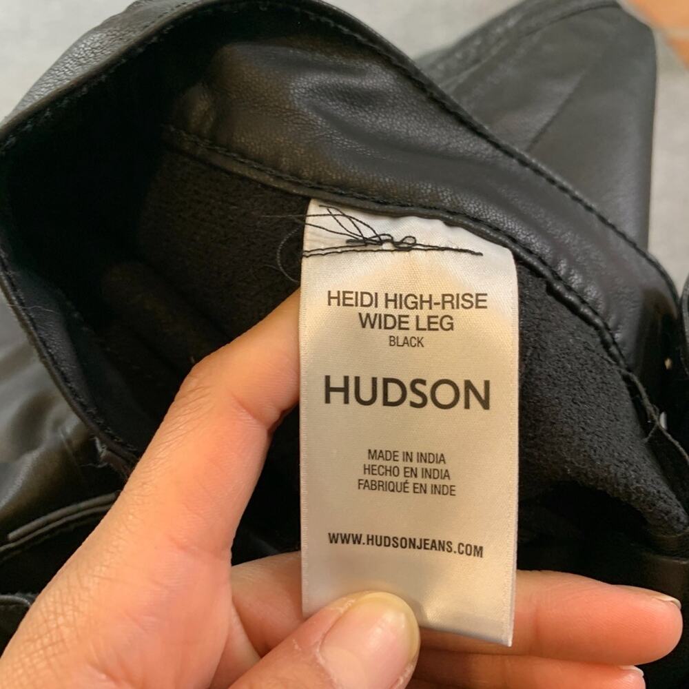 Hudson Pants Womens 26 Black Heidi High Rise Wide Faux Leather Cargo Pockets - Picture 8 of 13